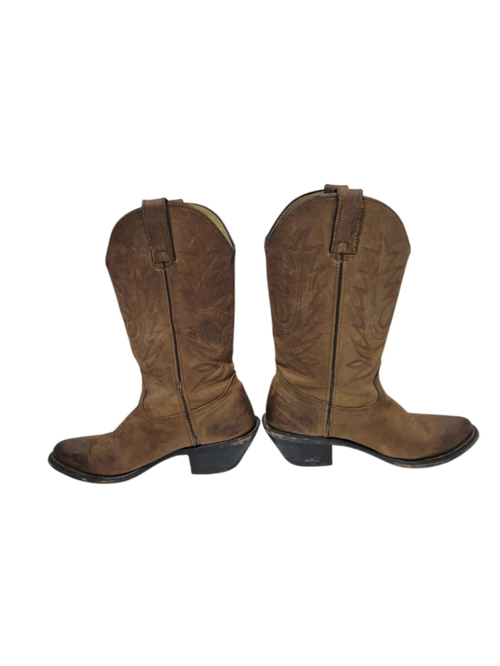 DURANGO Brown Leather Cowboy Western Boots Women Size 6.5M Style RD4112 Pre-own